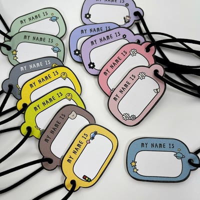 空白款 ｜皮革姓名吊牌 (一組4入)  雙面皆可填寫1