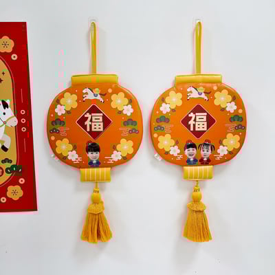 已售完 ｜新年皮革燈籠掛飾 (福氣金光閃閃)1