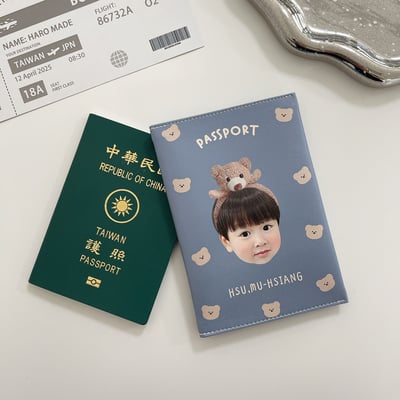 客製 ｜皮革護照夾 (小熊款)1