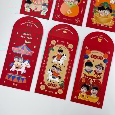 已售完  ｜任選款 高質感紅包袋 6入組  (浮雕光澤質感)6