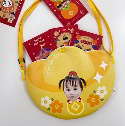 已售完 ｜皮革元寶包 (紅包收納揹袋)4