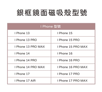 客製 ｜Magsafe 銀框鏡面防摔磁吸手機殼4
