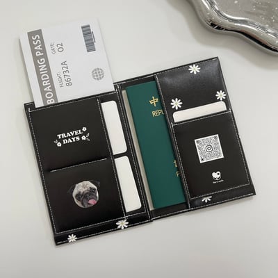 客製 ｜皮革護照夾 (小花款)2