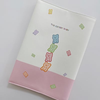 客製 ｜皮革寶寶手冊套 (小熊軟糖款)4