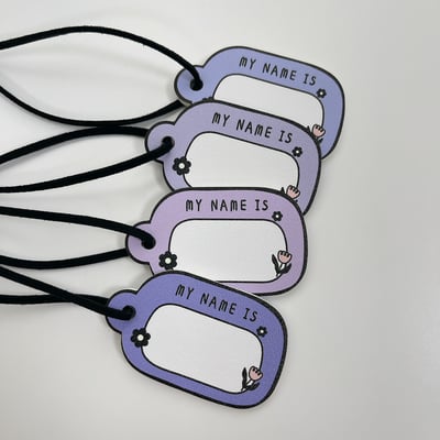 空白款 ｜皮革姓名吊牌 (一組4入)  雙面皆可填寫5