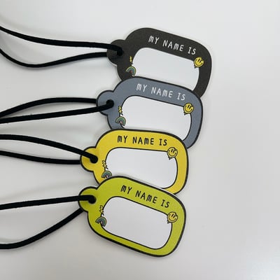 空白款 ｜皮革姓名吊牌 (一組4入)  雙面皆可填寫6