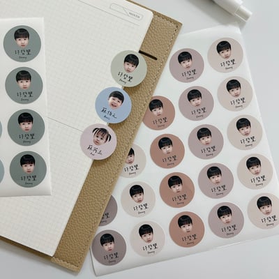 客製 ｜耐高溫 防水漸層姓名貼 100小張 (圓型款)1