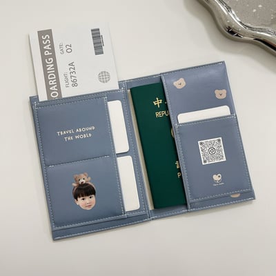 客製 ｜皮革護照夾 (小熊款)2