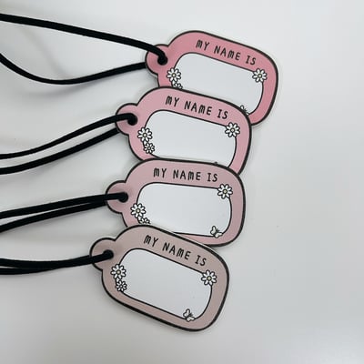 空白款 ｜皮革姓名吊牌 (一組4入)  雙面皆可填寫3