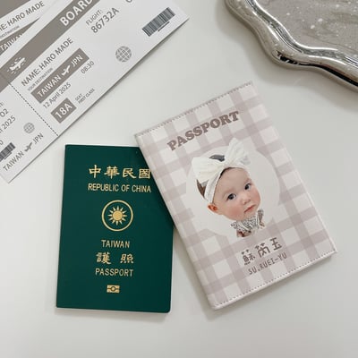 客製 ｜皮革護照夾 (格紋款)1