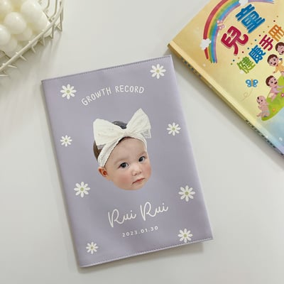 客製 ｜皮革寶寶手冊套 (小花款)1