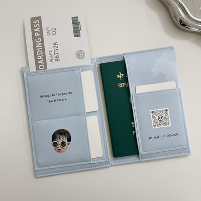 客製 ｜皮革護照夾 (世界地圖款)2