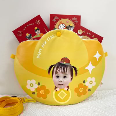 已售完 ｜皮革元寶包 (紅包收納揹袋)1