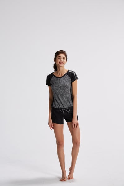 Young Joe 揚捷泳裝 x APPLE 蘋果泳裝 大女黑灰(麻花布)剪接寬鬆連身褲泳裝(MIT)1