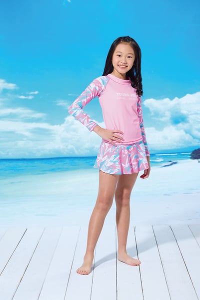 Young Joe 揚捷泳裝 小女長袖兩件式泳裝1