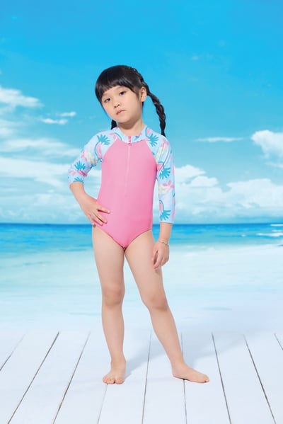 Young Joe 揚捷泳裝 小女長袖連身三角泳裝1