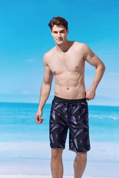 Young Joe 揚捷泳裝 大男數碼印防潑水海灘寬褲1