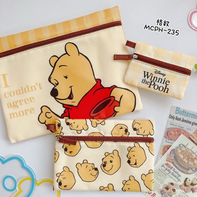 M&K日本維尼Funny Face系列三入萬用包★3