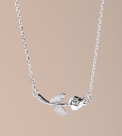 M&K™甜心鬱金香♡Made in KOREA 925通體純銀項鍊#701162216