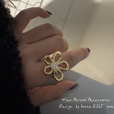 M&K™❥ℯ歐美風線條感花朵戒指#401129895