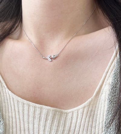 M&K™甜心鬱金香♡Made in KOREA 925通體純銀項鍊#701162215