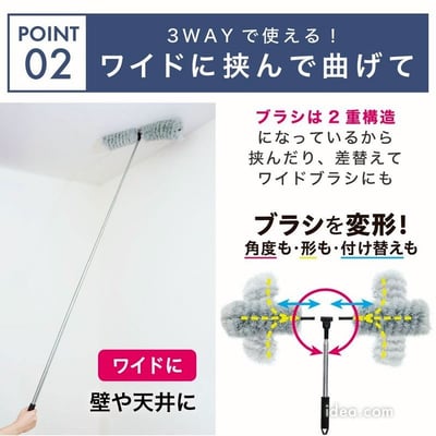 日本COGIT 高處專用導電纖維可彎式伸縮除塵刷★  #029813239