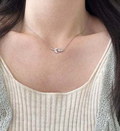 M&K™甜心鬱金香♡Made in KOREA 925通體純銀項鍊#701162217