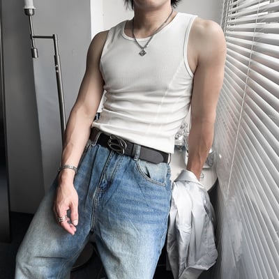 雙弧線車線彈力螺紋背心14