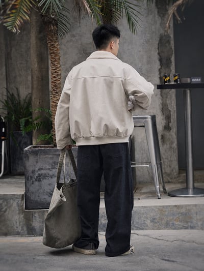 復古羊羔毛皮衣冬季復古加厚保暖機車夾克PU加厚外套17