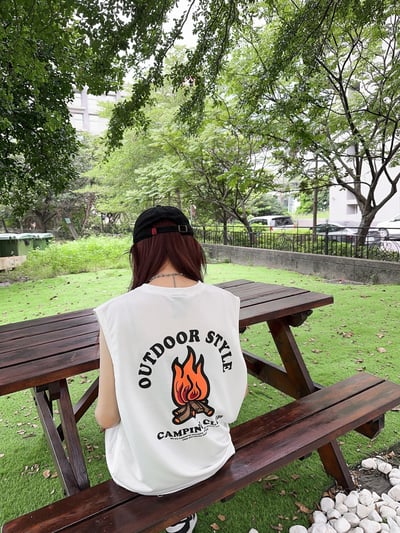 露營風營火細絨棉無袖背心4