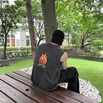 露營風營火細絨棉無袖背心19