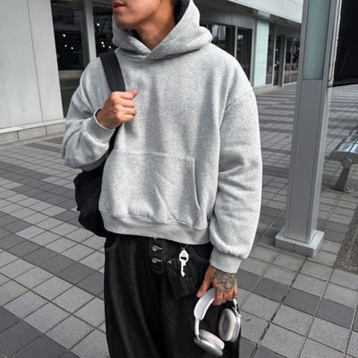 重磅水洗內刷毛連帽TEE2