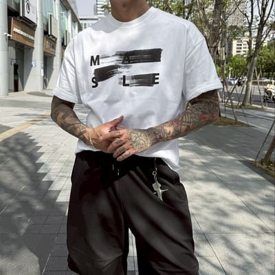 抽象殘影字母寬鬆短TEE2