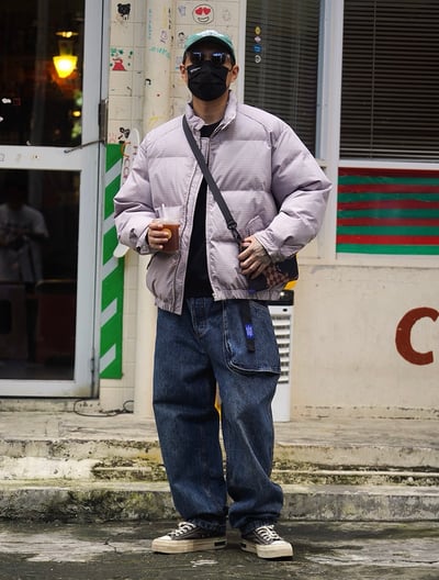 日系附腰帶復古重磅水洗做舊立體口袋工裝直筒褲牛仔褲3