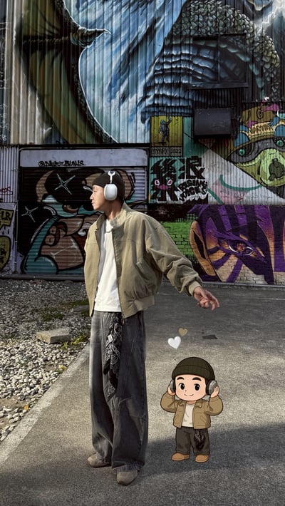 立領boxy短寬水洗外套5