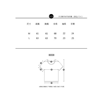 厚磅小英文刺繡寬鬆短TEE16