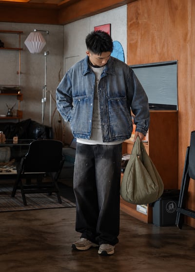 美式復古水洗做舊牛仔外套8