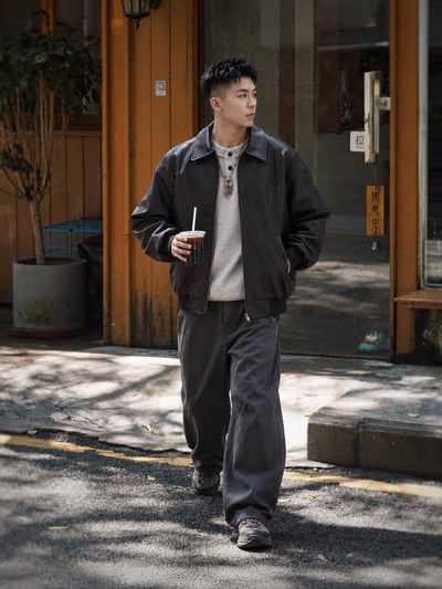 復古解構美式機車服風皮衣cleanfit廓形機車夾克7