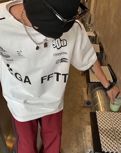 GA FFTT包邊線條賽車風英文大版寬短9