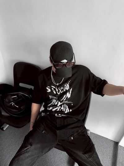 漩渦英文短寬短袖上衣16