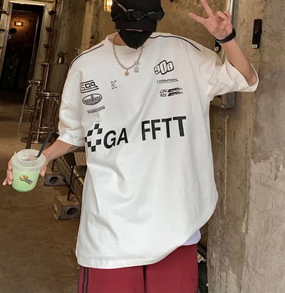 GA FFTT包邊線條賽車風英文大版寬短7