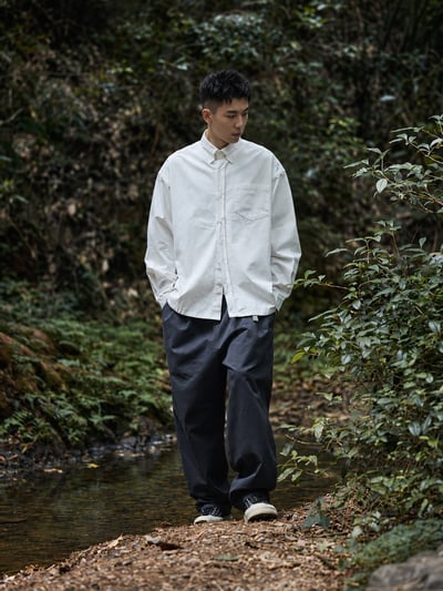 精梳棉洗水寬鬆長袖襯衫16