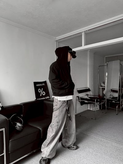 BOXY短寬短版素面連帽外套11