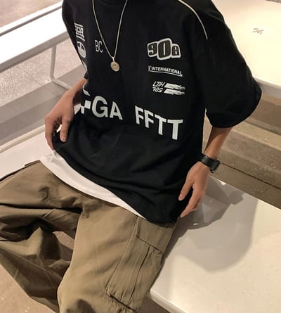 GA FFTT包邊線條賽車風英文大版寬短12