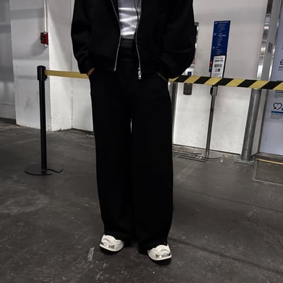 鎧系列抗皺立挺闊腿休閒寬褲9