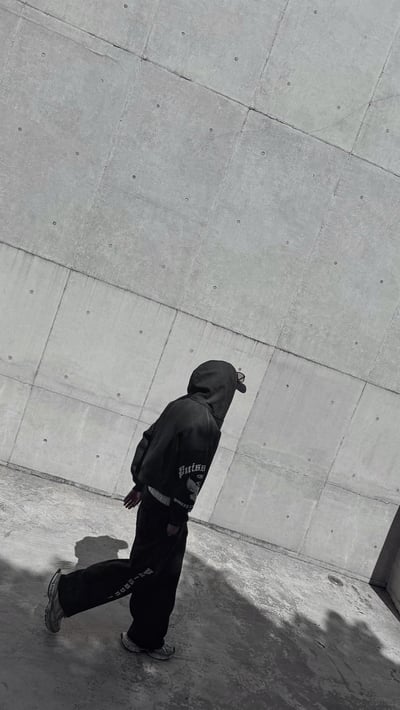 仿舊水洗街頭個性厚磅棉質連帽套裝11