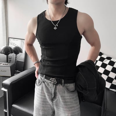 雙弧線車線彈力螺紋背心4