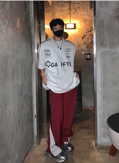 GA FFTT包邊線條賽車風英文大版寬短6