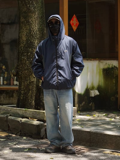日系百搭美式復古水洗做舊寬鬆直筒牛仔褲5