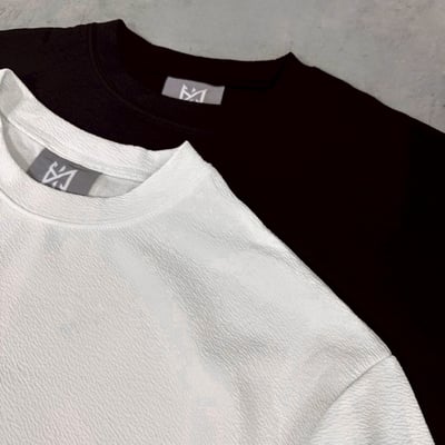 韓系紋理街頭側開岔BOXY短寬素TEE15